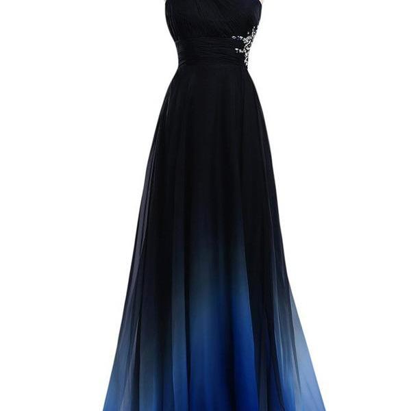 Hanyige Dreamy A-line One Shoulder Sweep Train Chiffon Prom/Evening ...